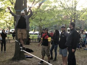 Bike Share Toronto summer kickoff BBQ slack lining